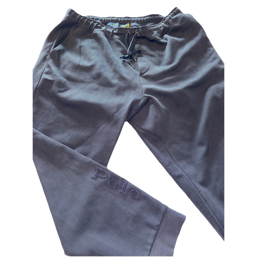 POLO RALPH LAUREN Mens 2XLT Black Heavy Athletic Pants Sweats Raised Polo Logo